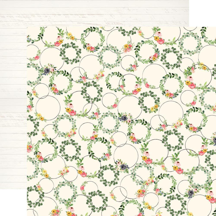 Carta Bella Spring Market Wreath Decor 12 x 12 Double-Sided Scrapbook Paper