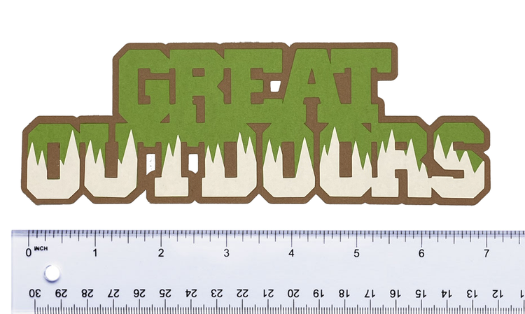 T & H Creations Handmade Great Outdoors Multi-Layered Title Die-cut Embellishment