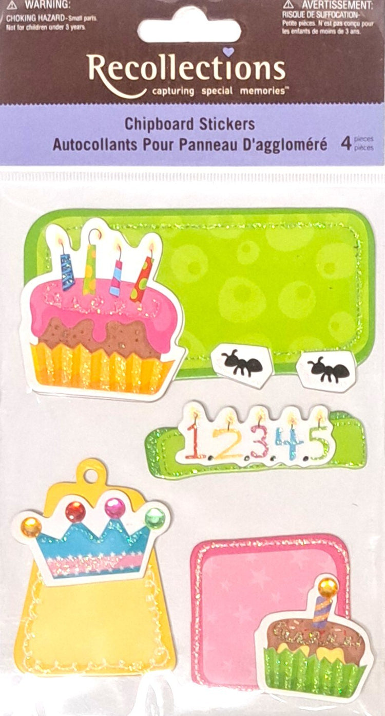 Recollections Birthday Chipboard Stickers - SCRAPBOOKFARE