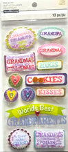 Recollections Grandma And Grandpa Dimensional Stickers - SCRAPBOOKFARE