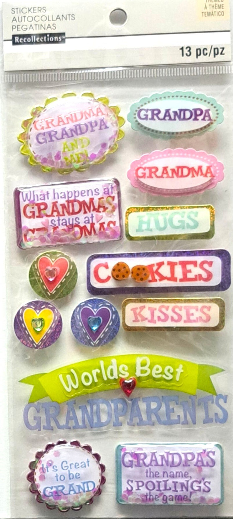 Recollections Grandma And Grandpa Dimensional Stickers - SCRAPBOOKFARE