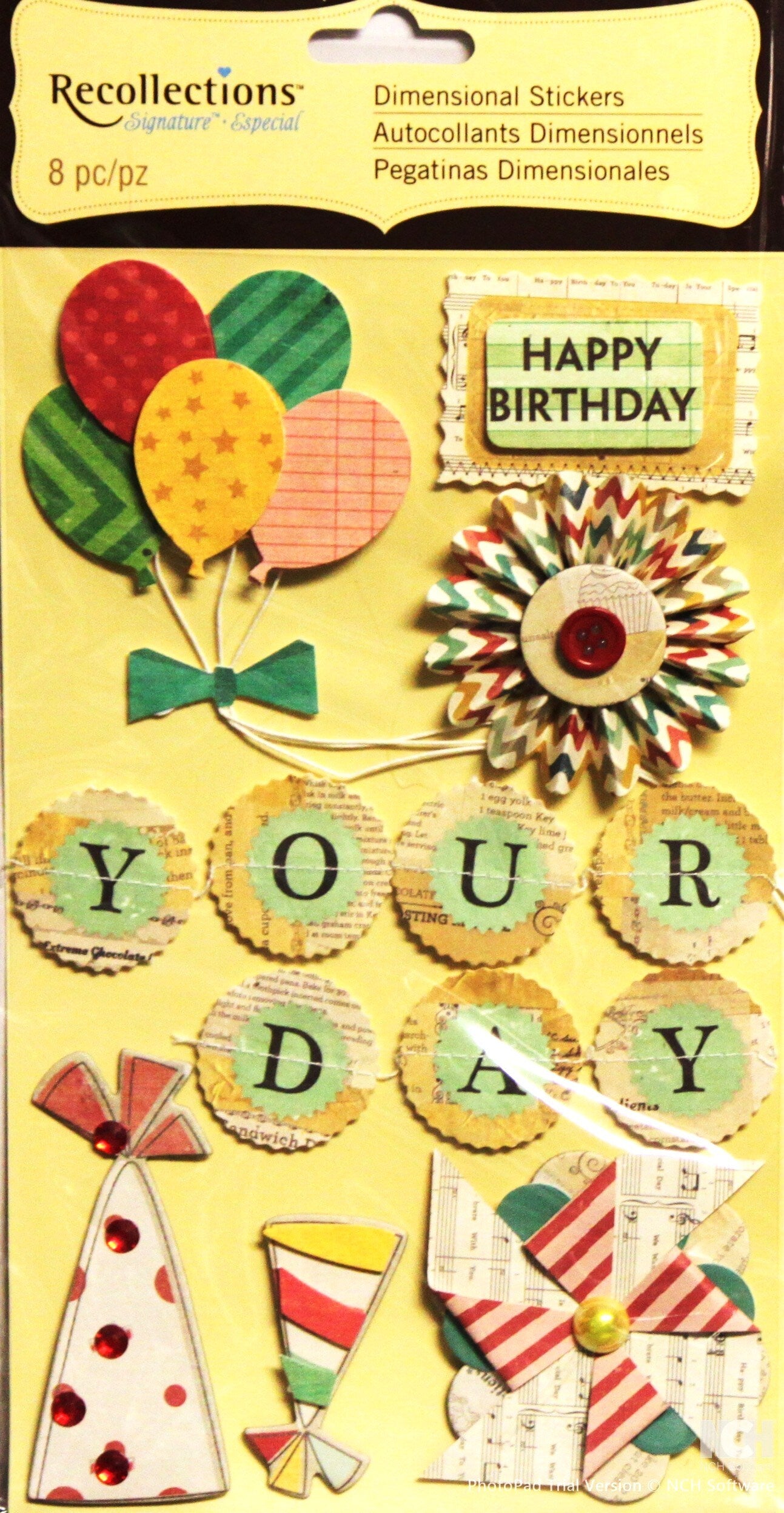 Recollections Happy Birthday Dimensional Stickers - SCRAPBOOKFARE