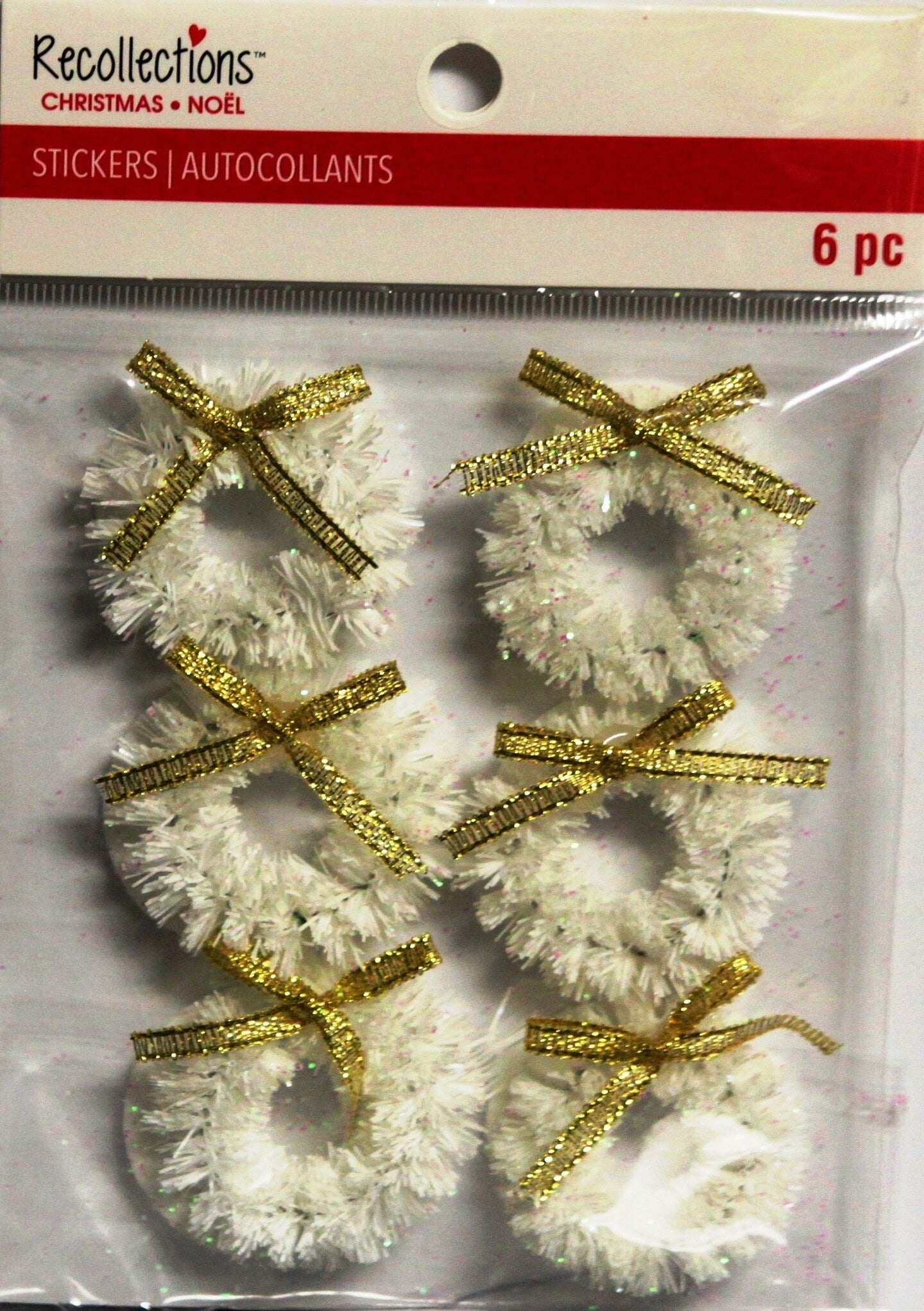 Recollections Christmas White Wreaths Dimensional Stickers