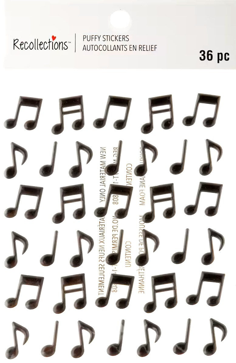 Recollections Music Notes Puffy Stickers - SCRAPBOOKFARE