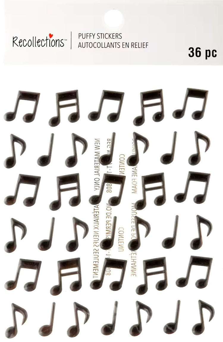 Recollections Music Notes Puffy Stickers - SCRAPBOOKFARE
