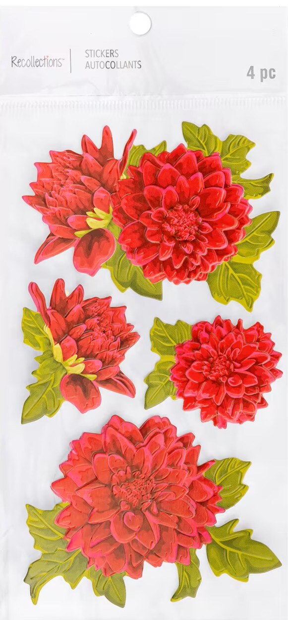 Recollections Dahlia Dimensional Stickers - SCRAPBOOKFARE