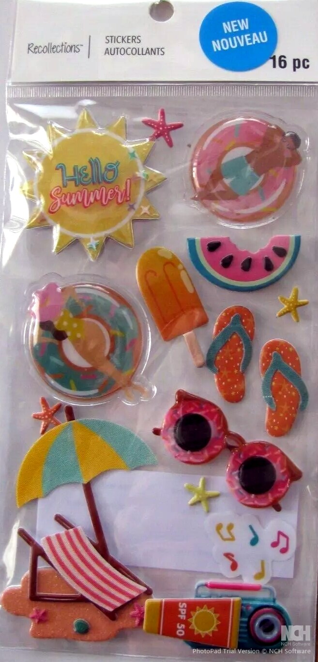 Recollections Hello Summer Dimensional Stickers