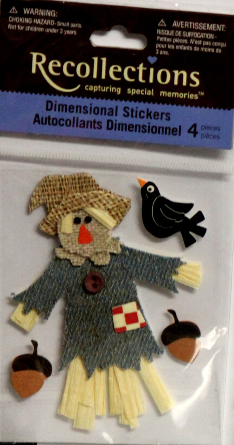 Recollections Vintage Fall Scarecrow Dimensional Stickers