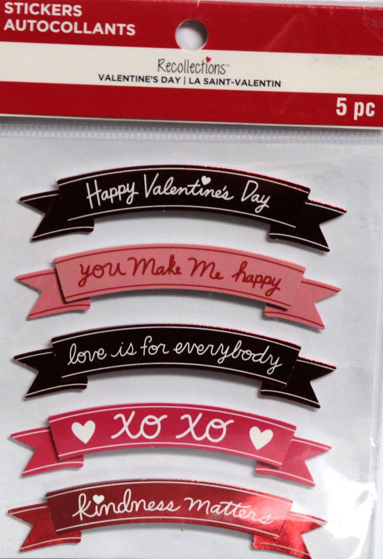 Recollections Valentine's Day Banners Dimensional Stickers
