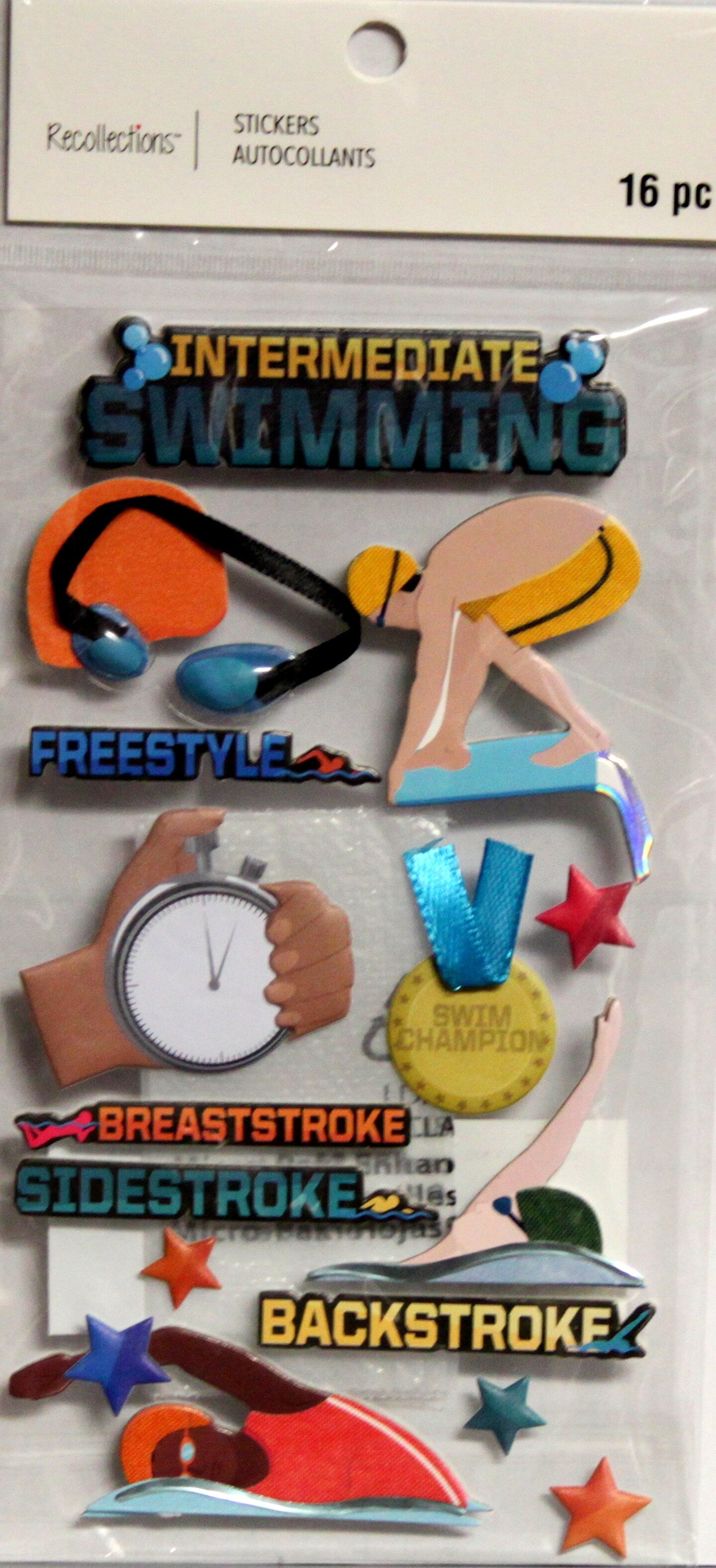 Recollections Swimming Dimensional Stickers - SCRAPBOOKFARE
