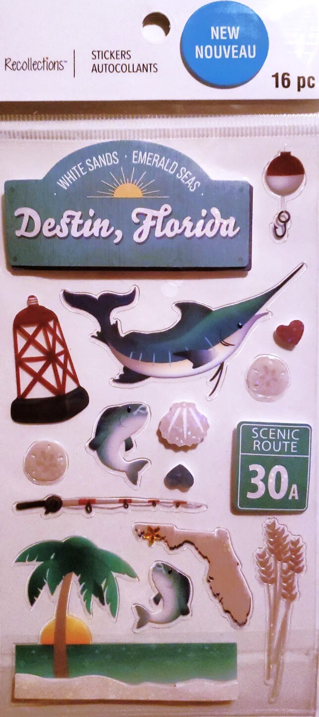 Recollections Destin Florida Dimensional Stickers - SCRAPBOOKFARE