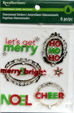 Recollections Vintage Christmas Phrases Dimensional Stickers - SCRAPBOOKFARE