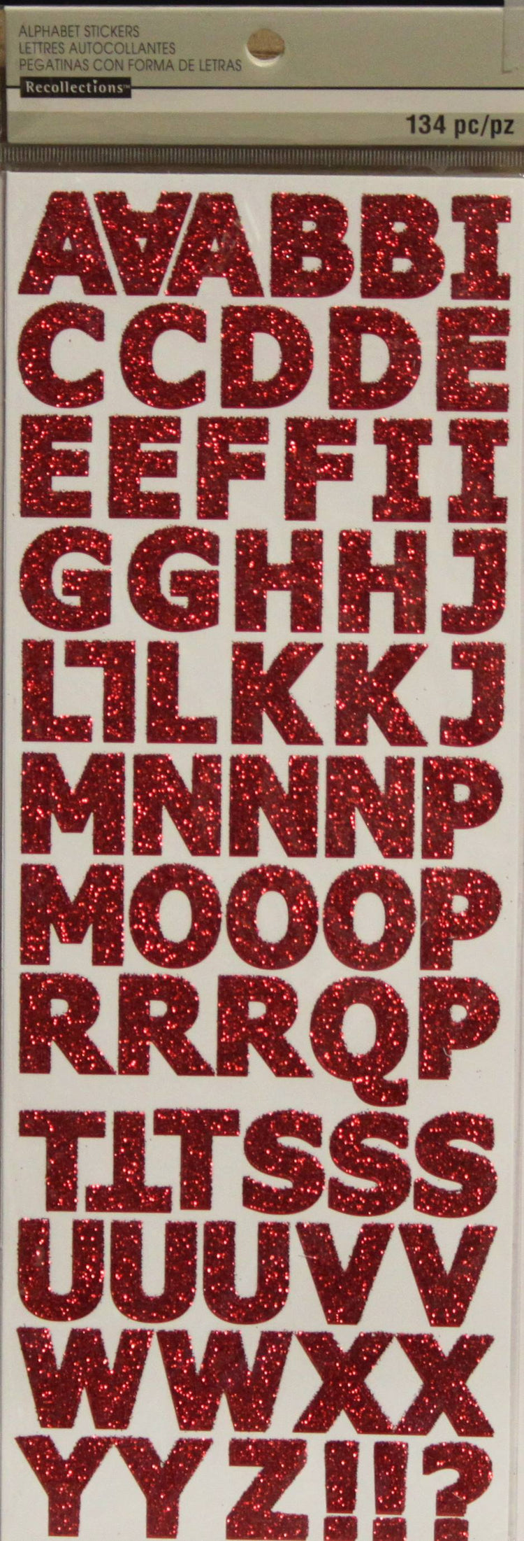 Recollections Red Glitter Alphabet Stickers - Double-Pack - SCRAPBOOKFARE