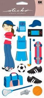 Sticko Sporty Girl Stickers - SCRAPBOOKFARE