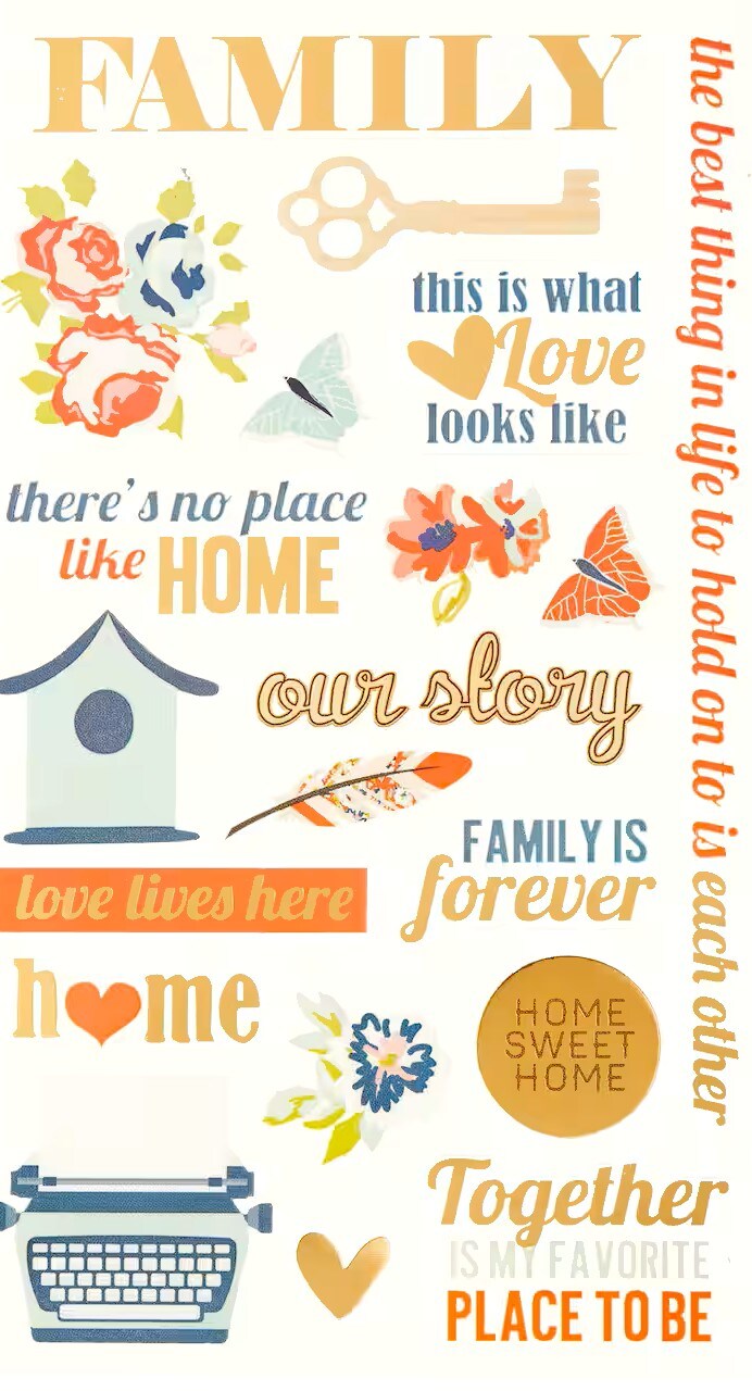 Recollections Family Gold Foil Clear Stickers - SCRAPBOOKFARE