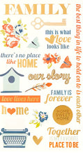 Recollections Family Gold Foil Clear Stickers - SCRAPBOOKFARE