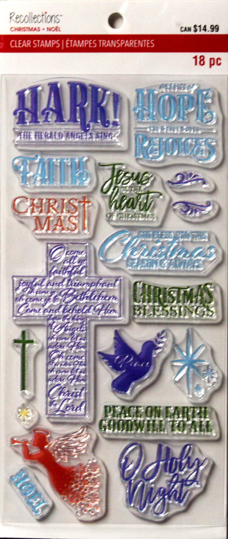 Recollections Christmas Religious Phrases Clear Stamps - SCRAPBOOKFARE