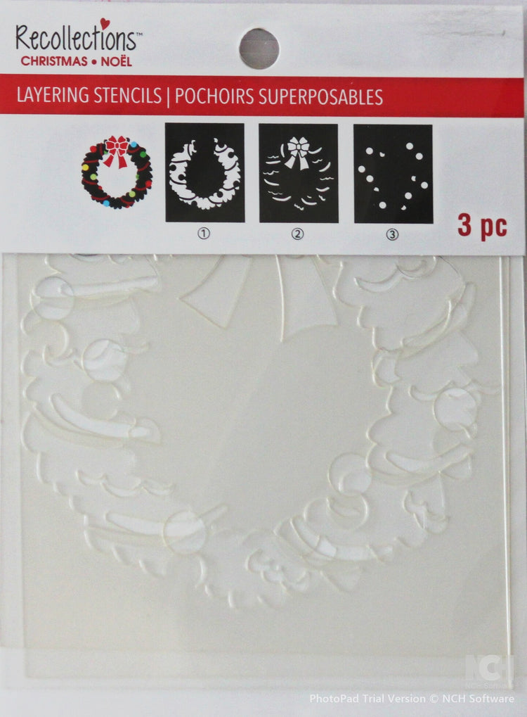 Recollections Christmas Wreath Layering Stencils - 3 PC - SCRAPBOOKFARE