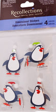 Recollections Christmas Skating Penguins Vintage Stickers - SCRAPBOOKFARE