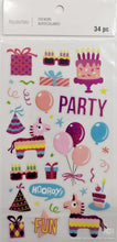 Recollections Birthday Party Clear & Foiled Stickers - SCRAPBOOKFARE