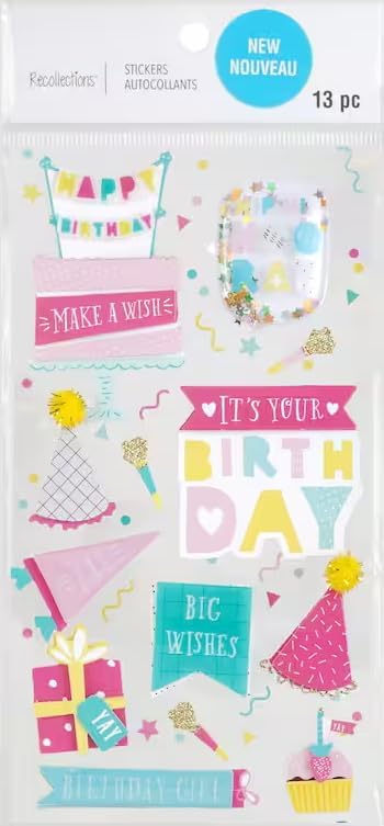 Recollections Birthday Girl Dimensional Stickers - SCRAPBOOKFARE