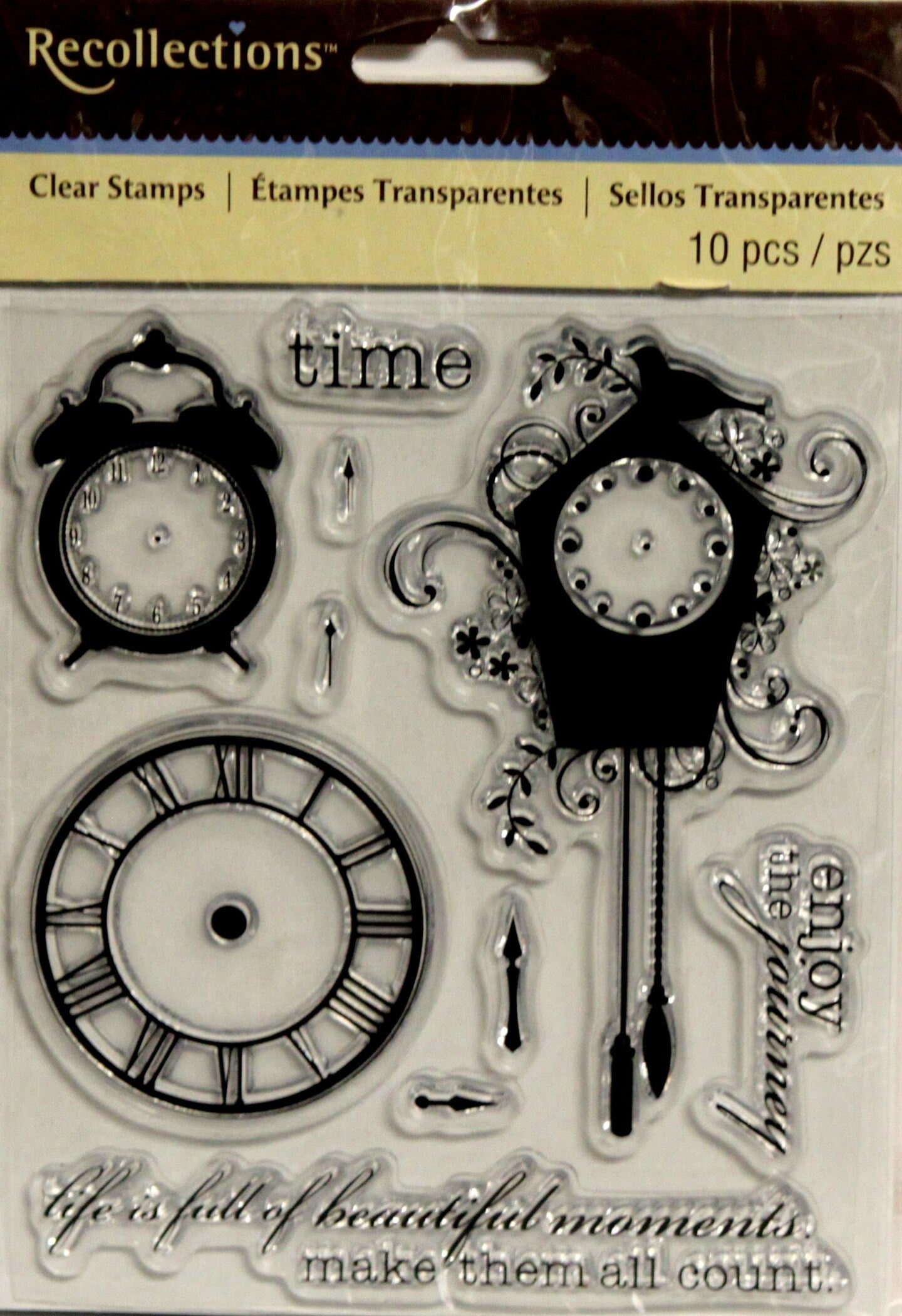 Recollections Clocks And Time Clear Stamps Set - SCRAPBOOKFARE