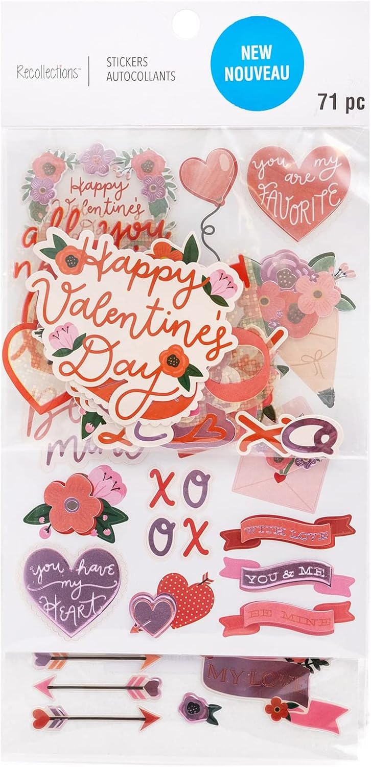 Recollections Valentine's Day Stickers Flip Pack - SCRAPBOOKFARE