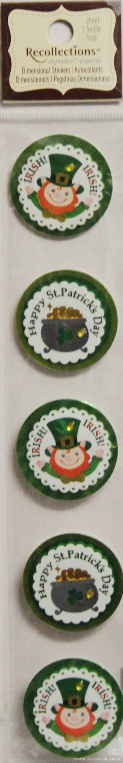 Recollections St. Patrick's Day Dimensional Stickers - SCRAPBOOKFARE