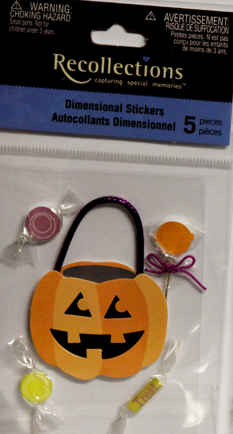 Recollections Vintage Halloween Trick-Or-Treat Candy Dimensional Stickers - SCRAPBOOKFARE