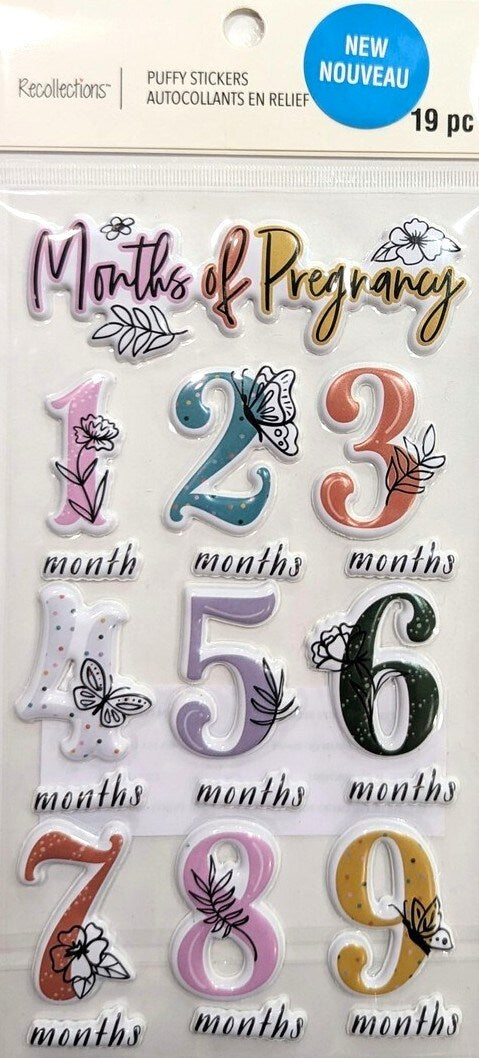 Recollections Months Of Pregnancy Dimensional Stickers - SCRAPBOOKFARE