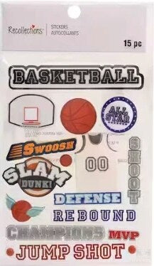 Recollections Basketball Dimensional Stickers - SCRAPBOOKFARE