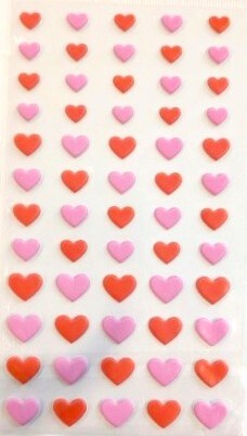 Recollections Red & Pink Hearts Puffy Stickers - SCRAPBOOKFARE