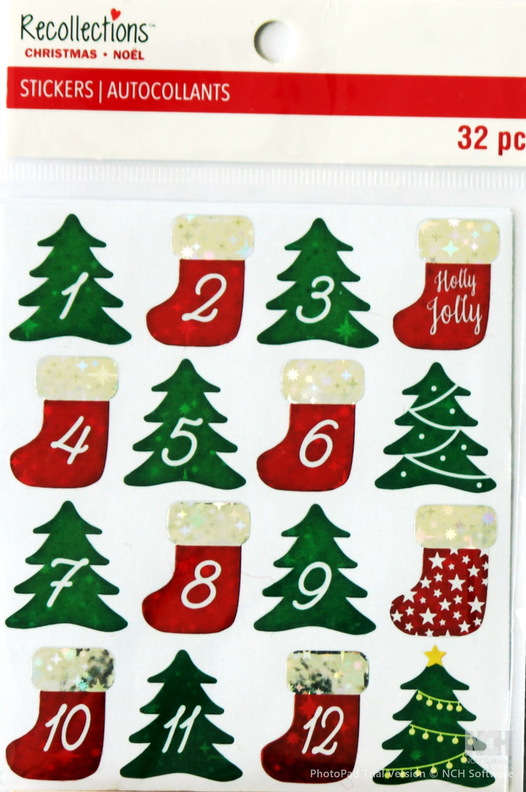 Recollections Christmas Countdown Stickers - SCRAPBOOKFARE