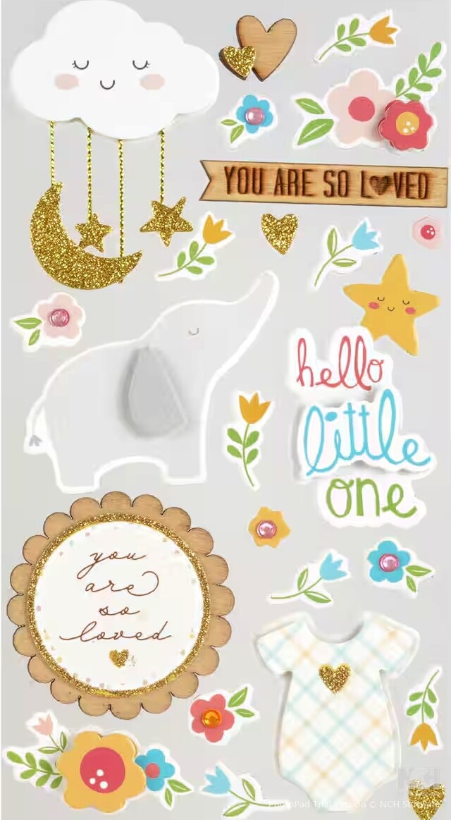 Recollections Hello Little One Baby Dimensional Stickers - SCRAPBOOKFARE