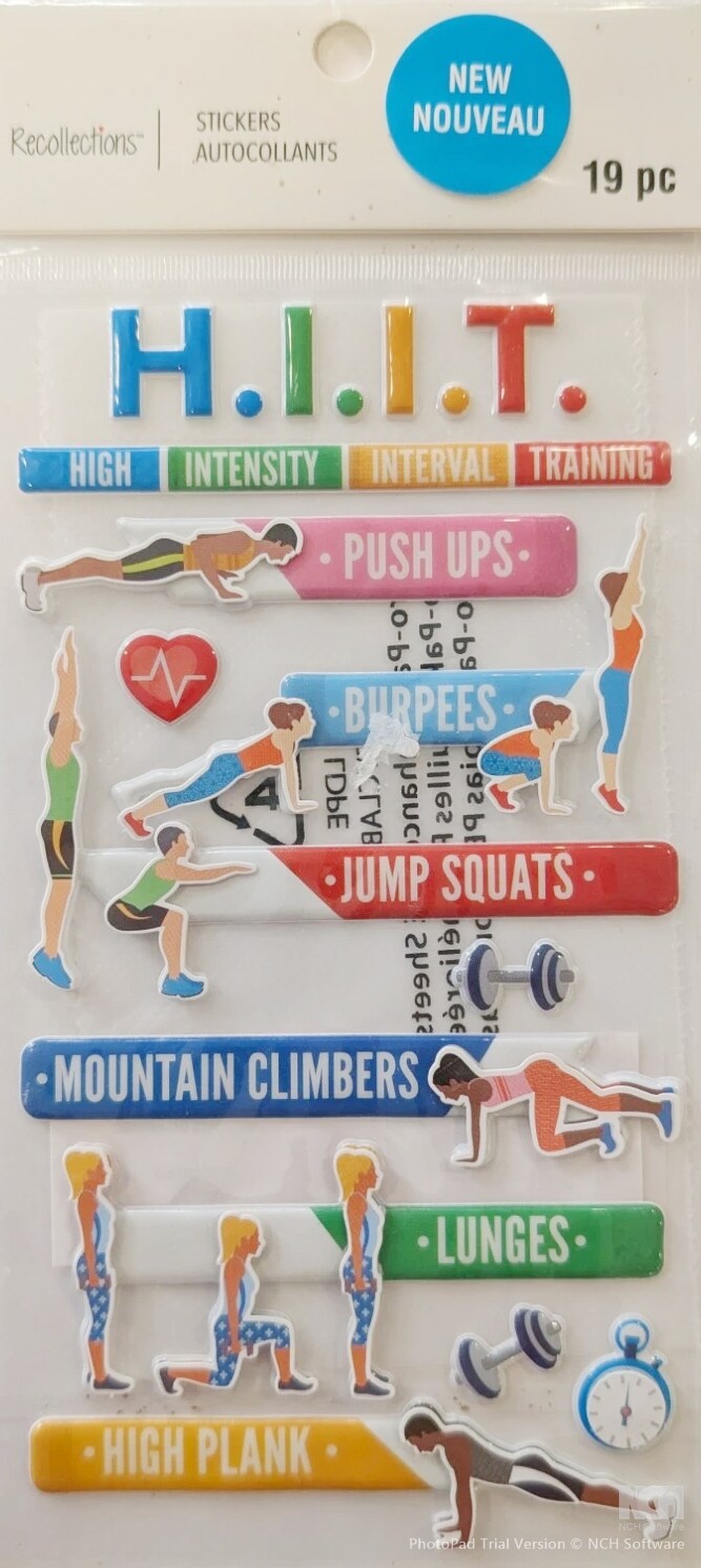 Recollections High Intensity Interval Training Dimensional Stickers - SCRAPBOOKFARE