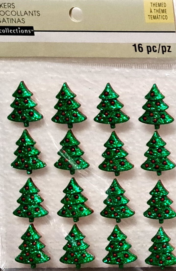Recollections Christmas Trees Dimensional Cabochons Stickers - SCRAPBOOKFARE