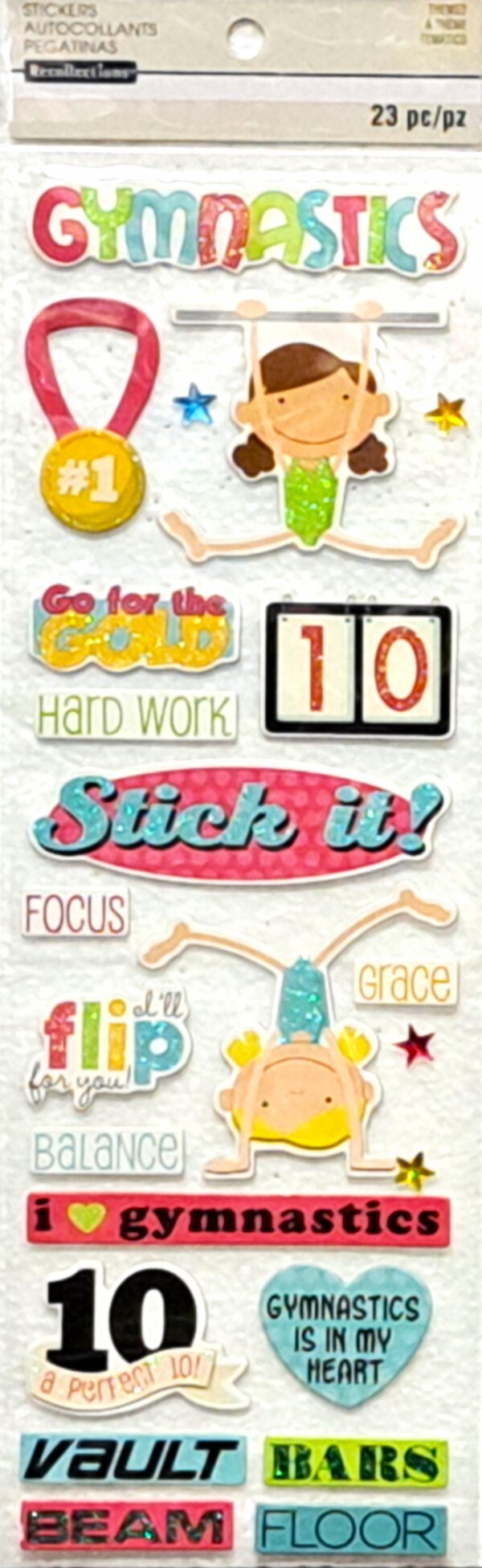 Recollections Gymnastics Dimensional Chipboard Stickers - SCRAPBOOKFARE