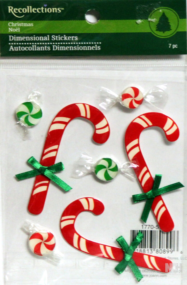Recollections Vintage Christmas Candy Epoxy Dimensional Stickers - SCRAPBOOKFARE