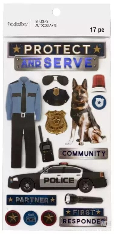 Recollections Police Dimensional Stickers - SCRAPBOOKFARE