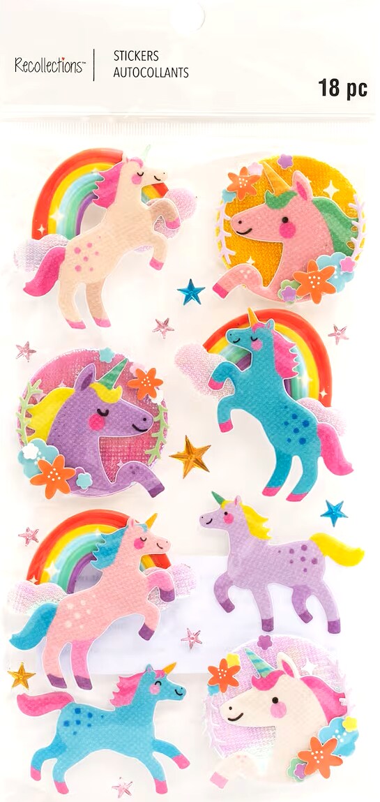 Recollections Unicorn Dimensional Stickers - SCRAPBOOKFARE