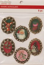 Recollections Vintage Christmas Metal Frames Dimensional Stickers - SCRAPBOOKFARE