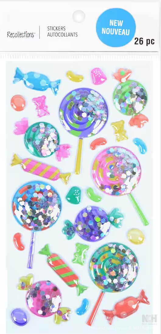 Recollections Candy Dimensional Shaker Stickers - SCRAPBOOKFARE