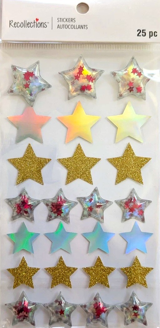 Recollections Star Dimensional Shaker Stickers - SCRAPBOOKFARE