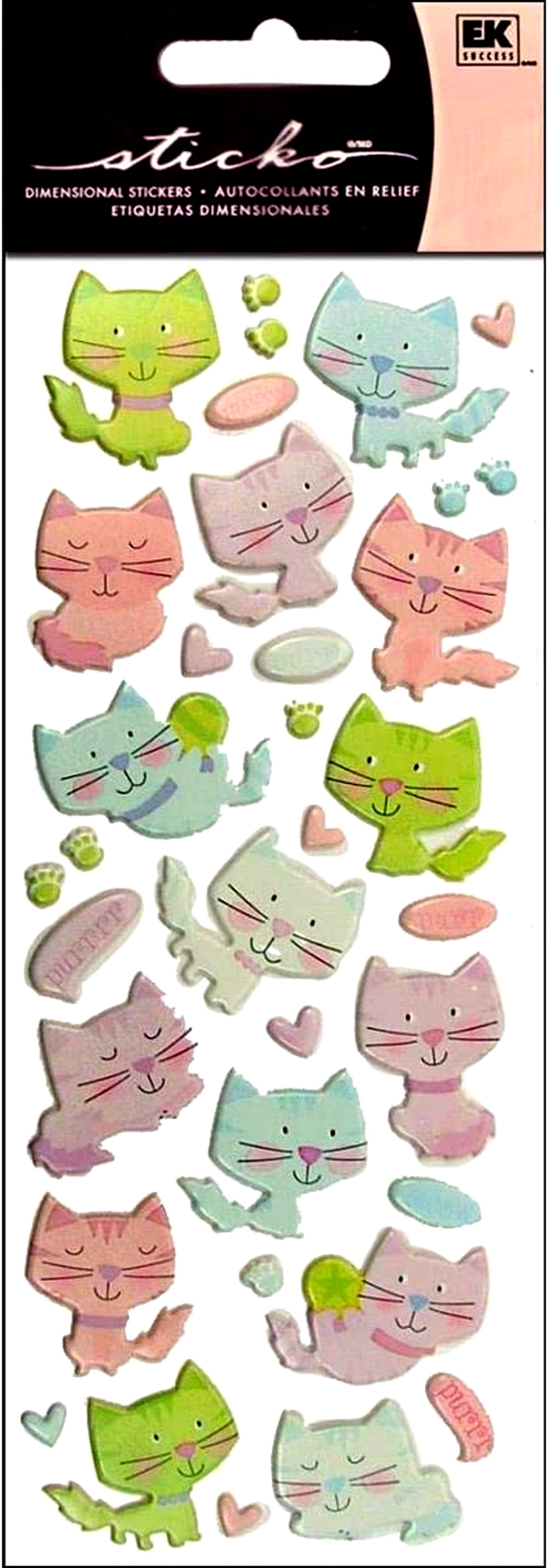 Sticko Kitties Dimensional Puffy Stickers
