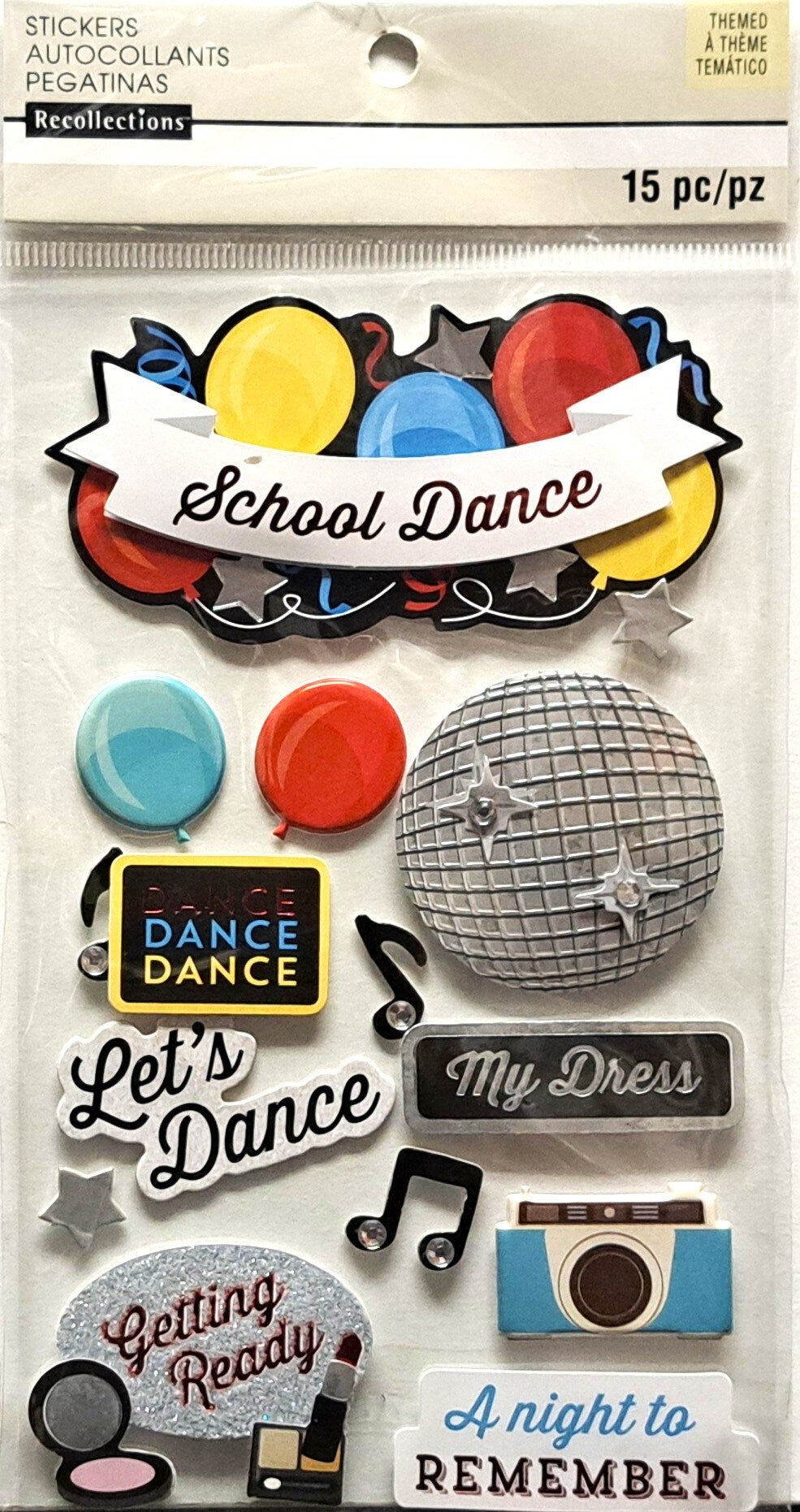 Recollections School Dance Dimensional Stickers - SCRAPBOOKFARE
