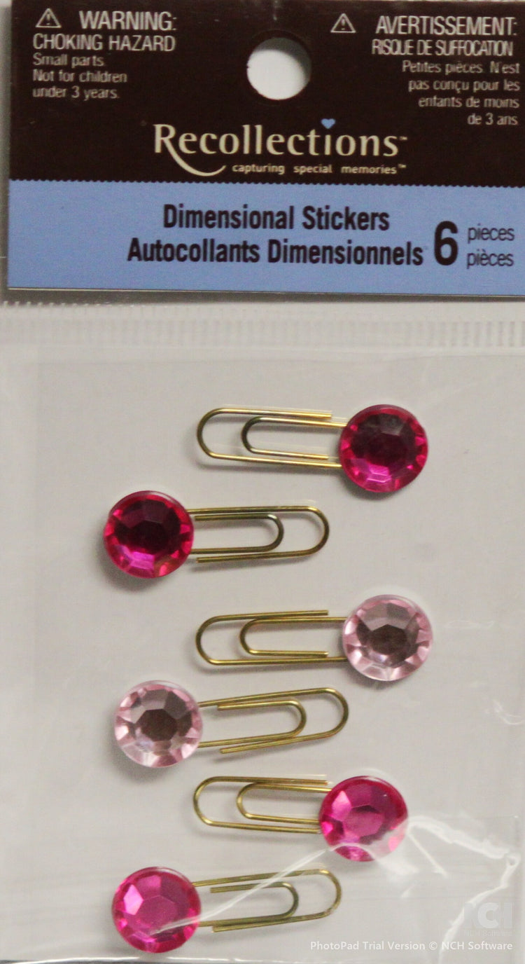Recollections Gem Paper Clips Dimensional Stickers