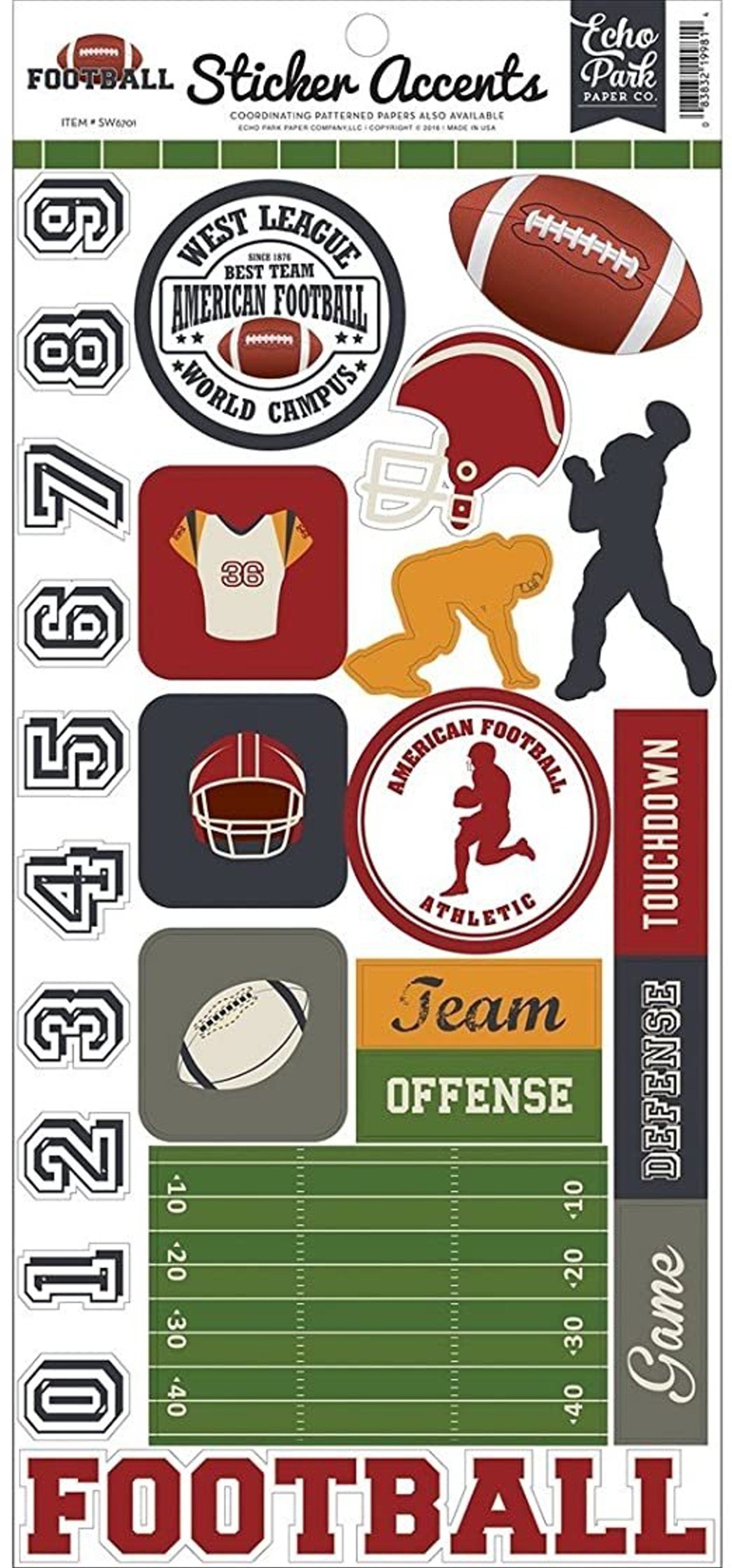 Echo Park Football Cardstock Sticker Accents
