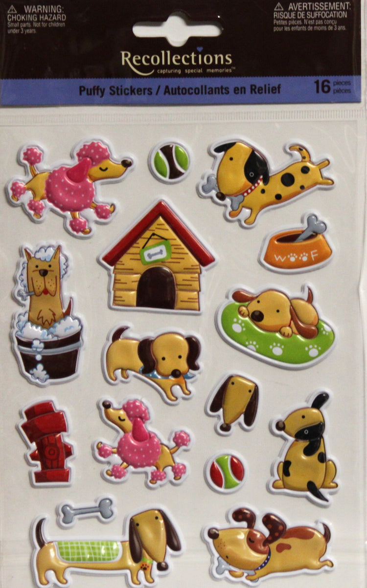 Recollections Dog Icons Puffy Dimensional Stickers - SCRAPBOOKFARE