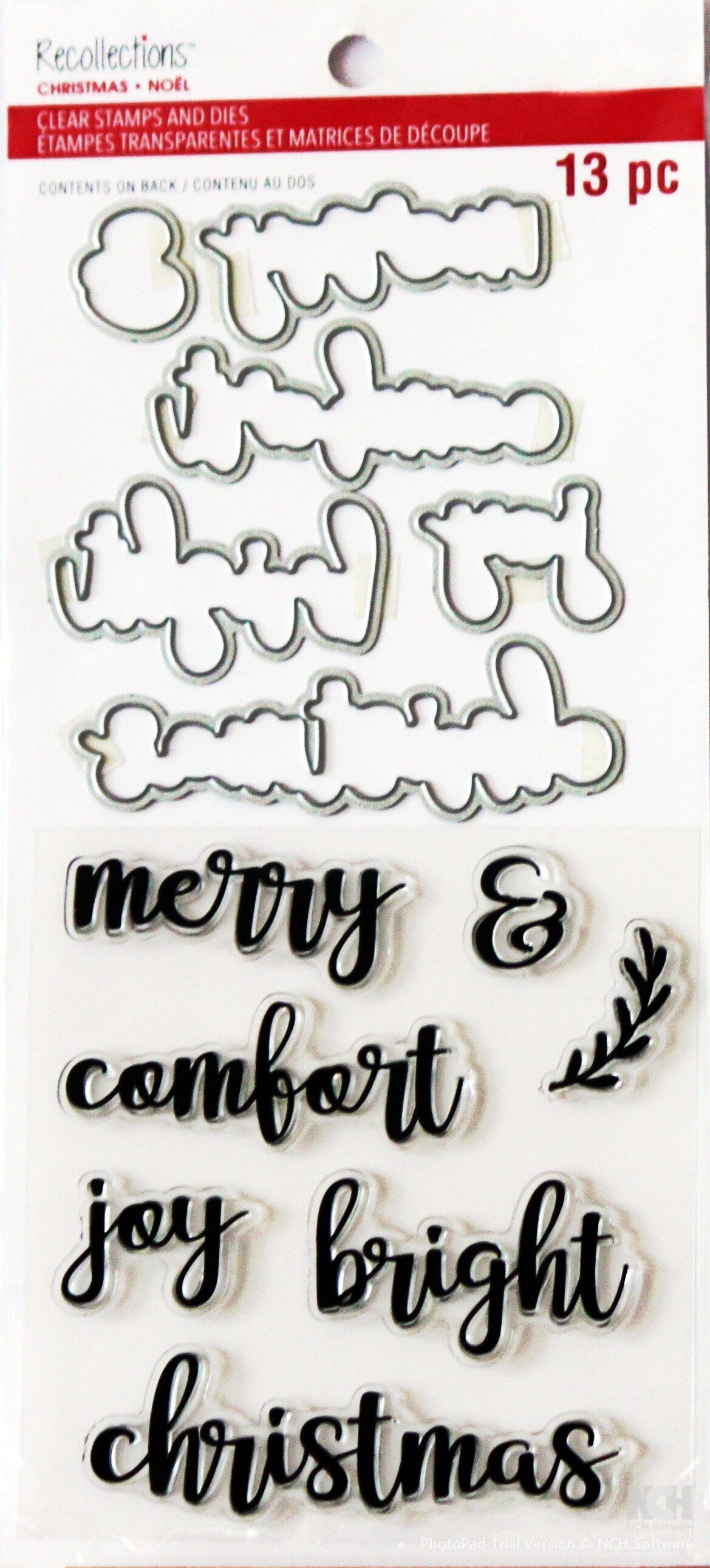 Recollections Christmas Words Clear Stamps And Dies Set #2 - SCRAPBOOKFARE