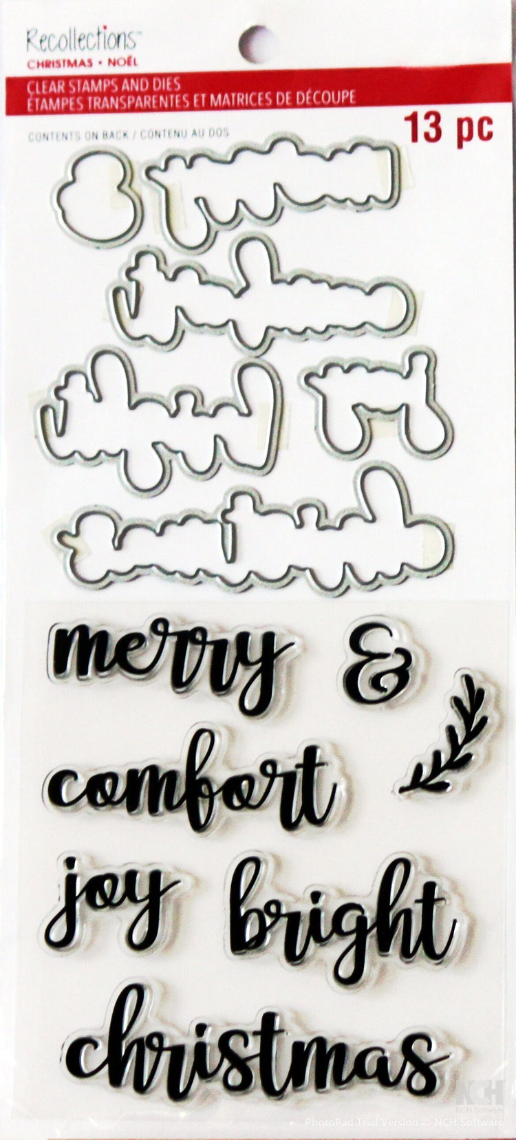 Recollections Christmas Words Clear Stamps And Dies Set #2 - SCRAPBOOKFARE